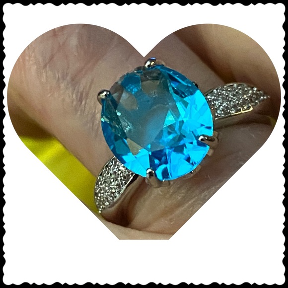 ❤️ Blue Sapphire 925 Silver Ring Size 7 - Picture 5 of 6